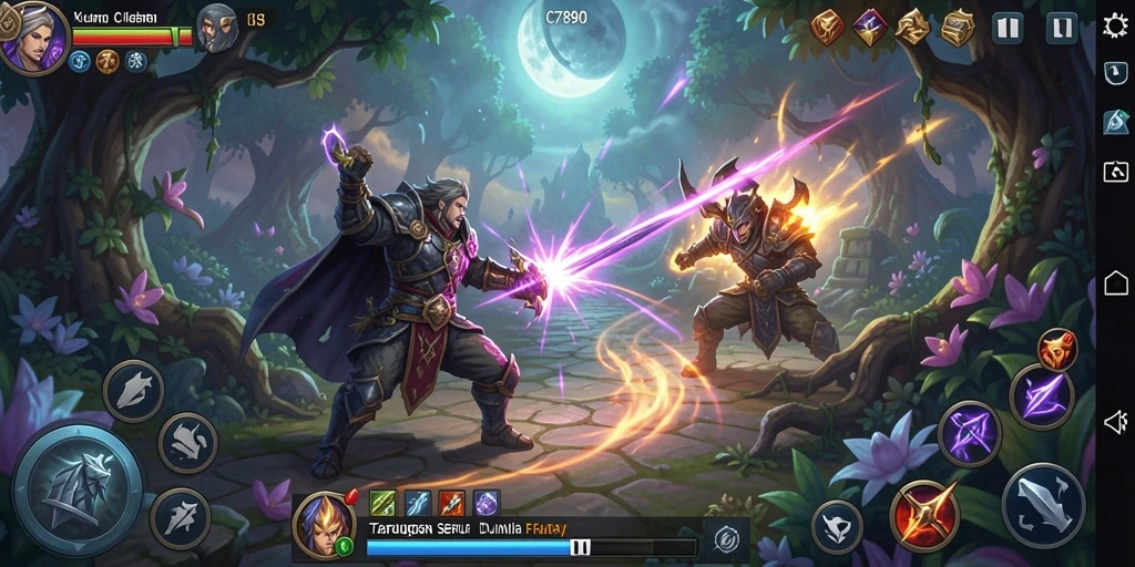 Tampilan menarik dari gameplay C7890 yang semarak dan penuh aksi.