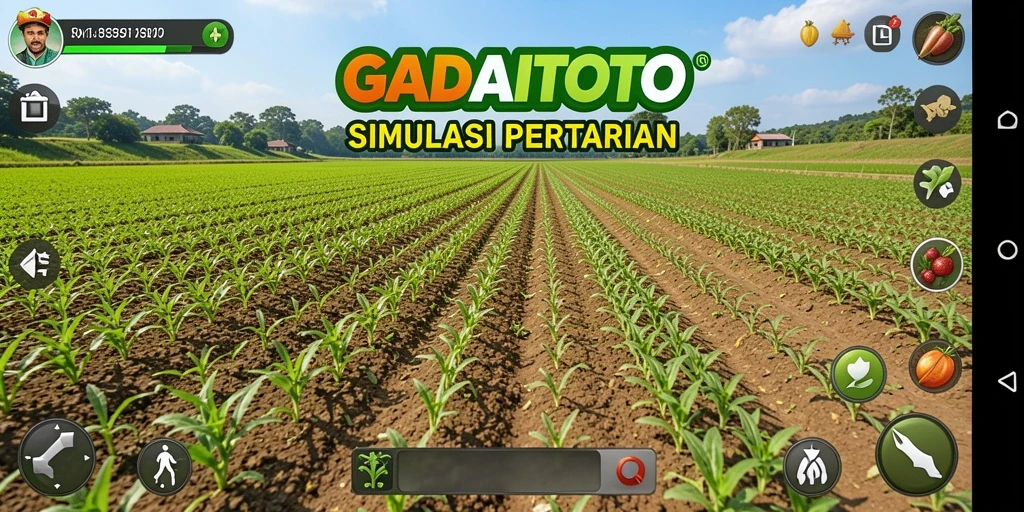 Gameplay yang menampilkan aktivitas bertani di GADAITOTO.