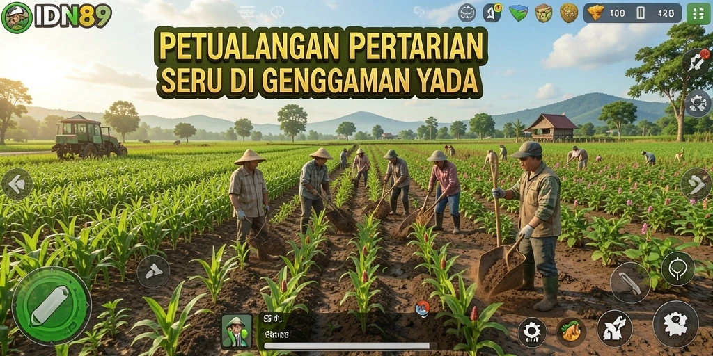 Tampilan gameplay <strong>IDN89</strong> yang seru dan menawan dalam membangun pertanian.