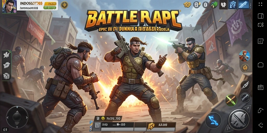 Tampilan gameplay seru dalam INDOSLOT303 dengan pertarungan Battle Royale.