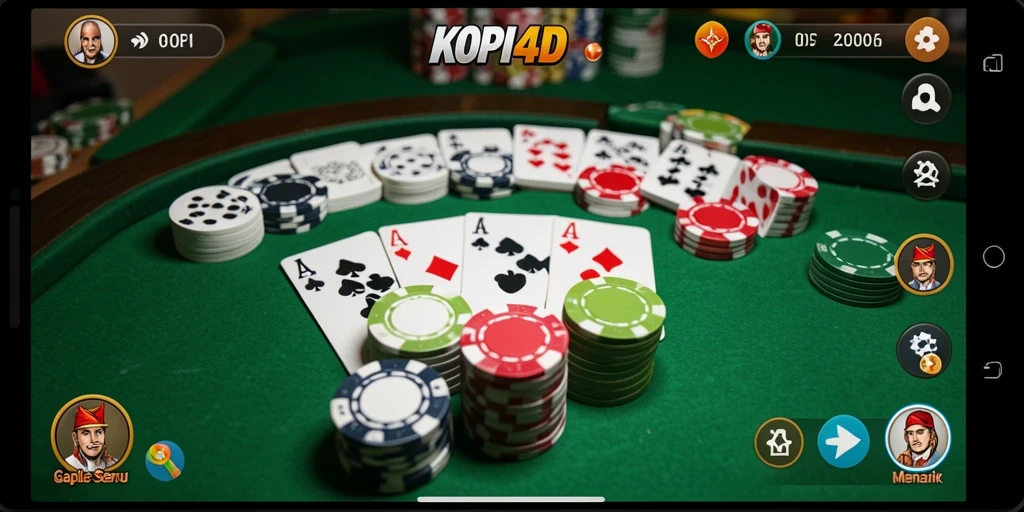 Screenshot gameplay KOPI4D yang menampilkan keseruan permainan Gaple.