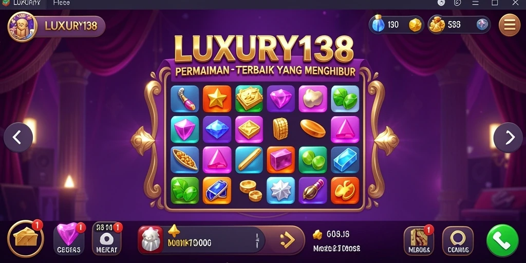 Screenshot LUXURY138 menampilkan gameplay seru dari level Match-3.