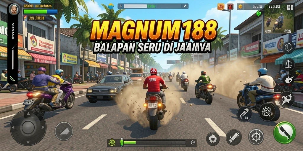 Tampilan mendebarkan dari gameplay balapan MAGNUM188 yang penuh aksi.