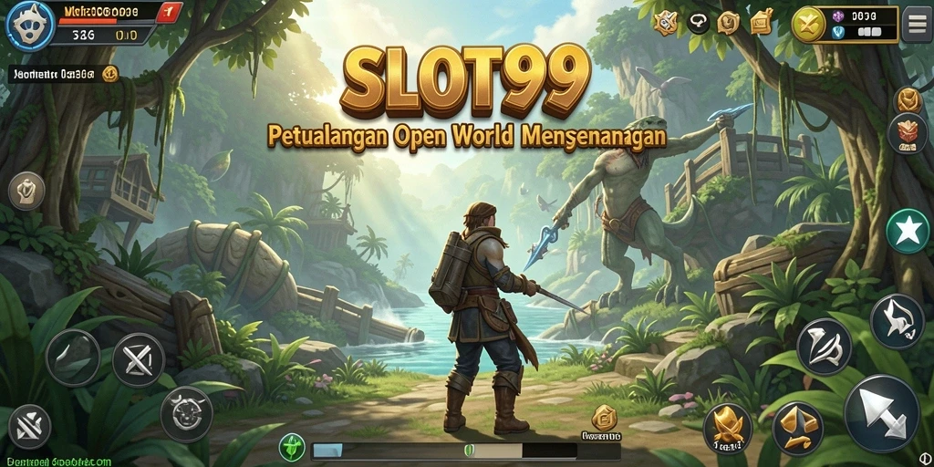 Tampilan gameplay SLOT99 dengan eksplorasi dunia yang menakjubkan.
